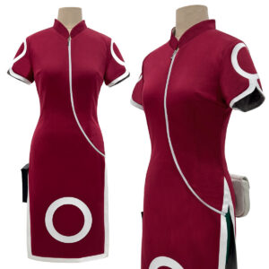YOO Anime Haruno Sakura Cosplay Costume Short Sleeve Cheongsam Shorts Pouch Waist Bag Halloween Christmas Gift Cos Convention