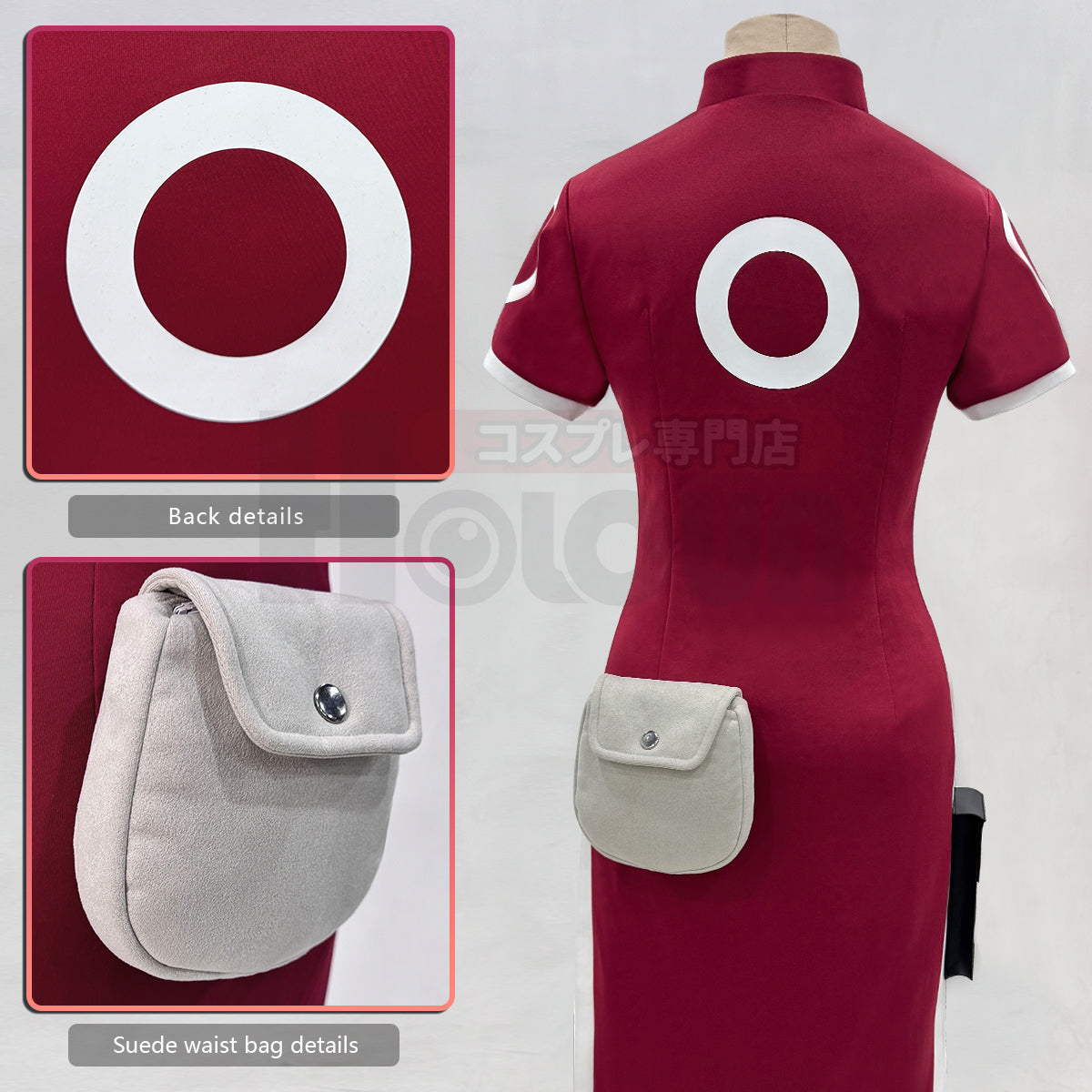 YOO Anime Haruno Sakura Cosplay Costume Short Sleeve Cheongsam Shorts Pouch Waist Bag Halloween Christmas Gift Cos Convention thumbnail 10