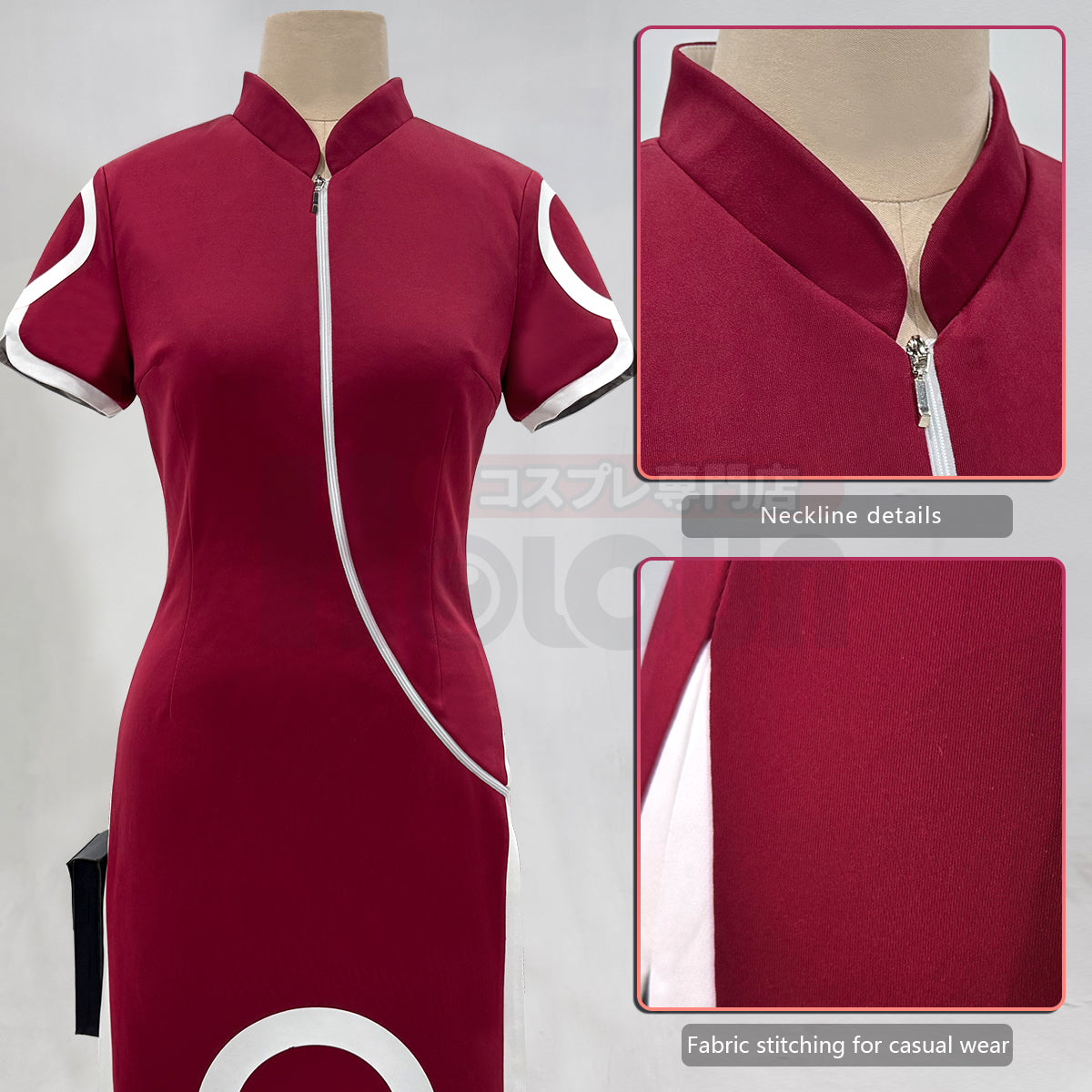 YOO Anime Haruno Sakura Cosplay Costume Short Sleeve Cheongsam Shorts Pouch Waist Bag Halloween Christmas Gift Cos Convention thumbnail 7