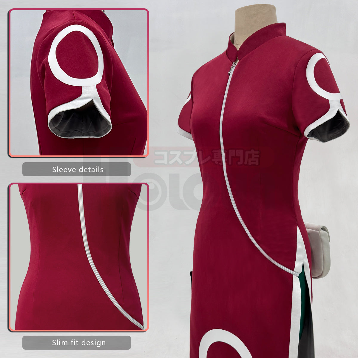 YOO Anime Haruno Sakura Cosplay Costume Short Sleeve Cheongsam Shorts Pouch Waist Bag Halloween Christmas Gift Cos Convention thumbnail 8