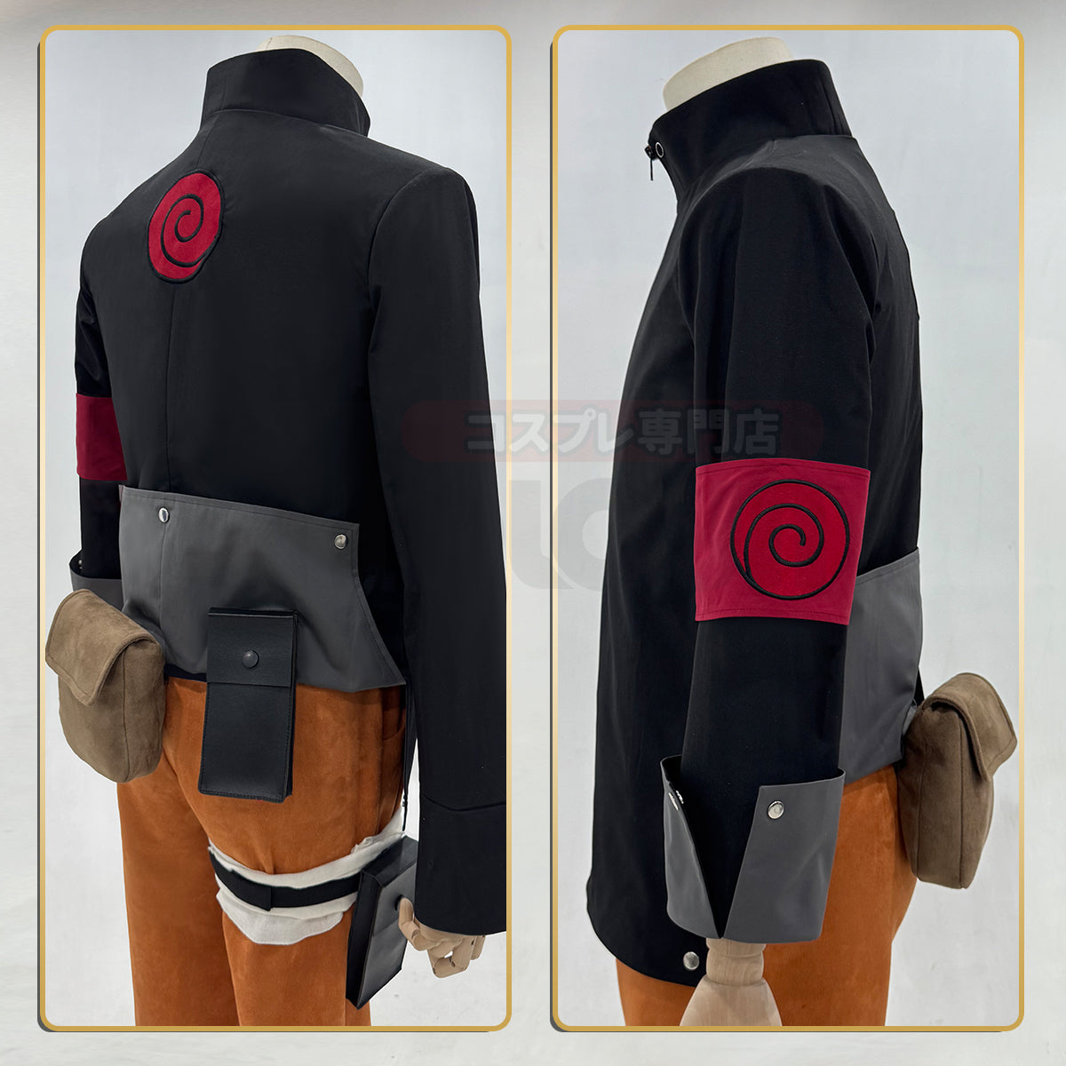 YOO Anime Uzumaki Cosplay Costume Adult Version Top Pants Headdress Waist Leg Bags Cos Convention Unisex Halloween Christmas thumbnail 12