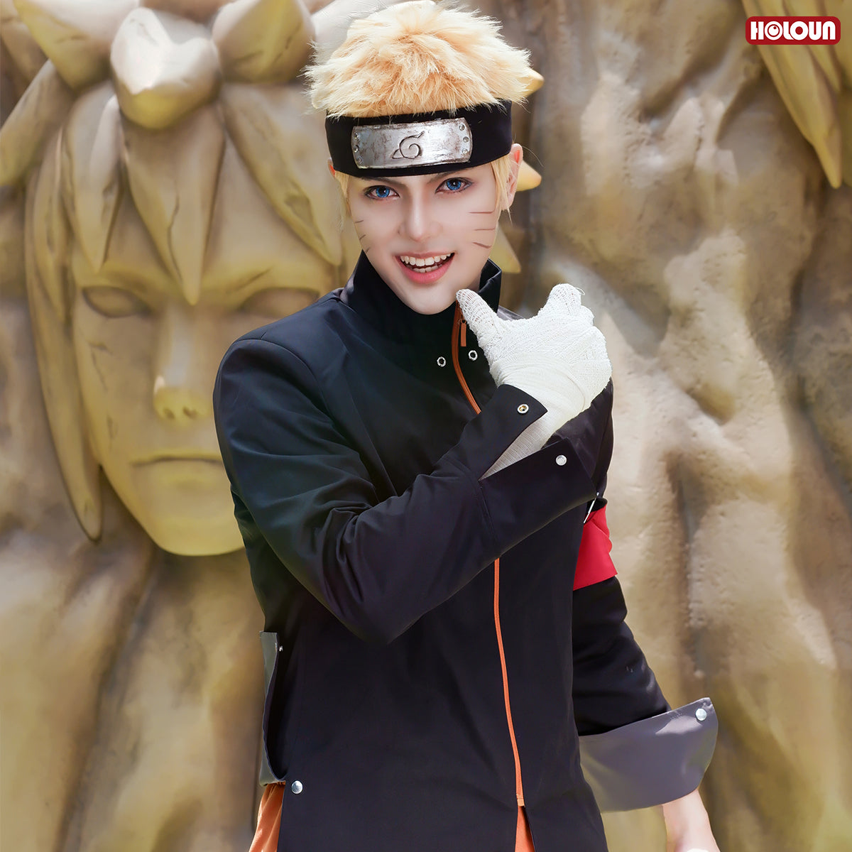 YOO Anime Uzumaki Cosplay Costume Adult Version Top Pants Headdress Waist Leg Bags Cos Convention Unisex Halloween Christmas thumbnail 4