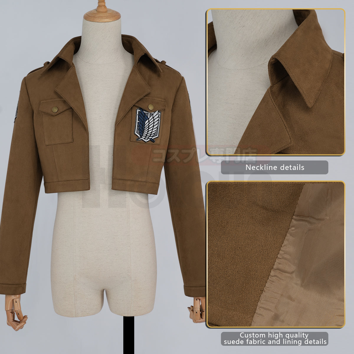 YOO Anime Levi Eren Jaeger Mikasa Ackerman Armin Arlert Hanji Cosplay Costume Unisex Survey Corps Cloak Jacket Embroidery thumbnail 11
