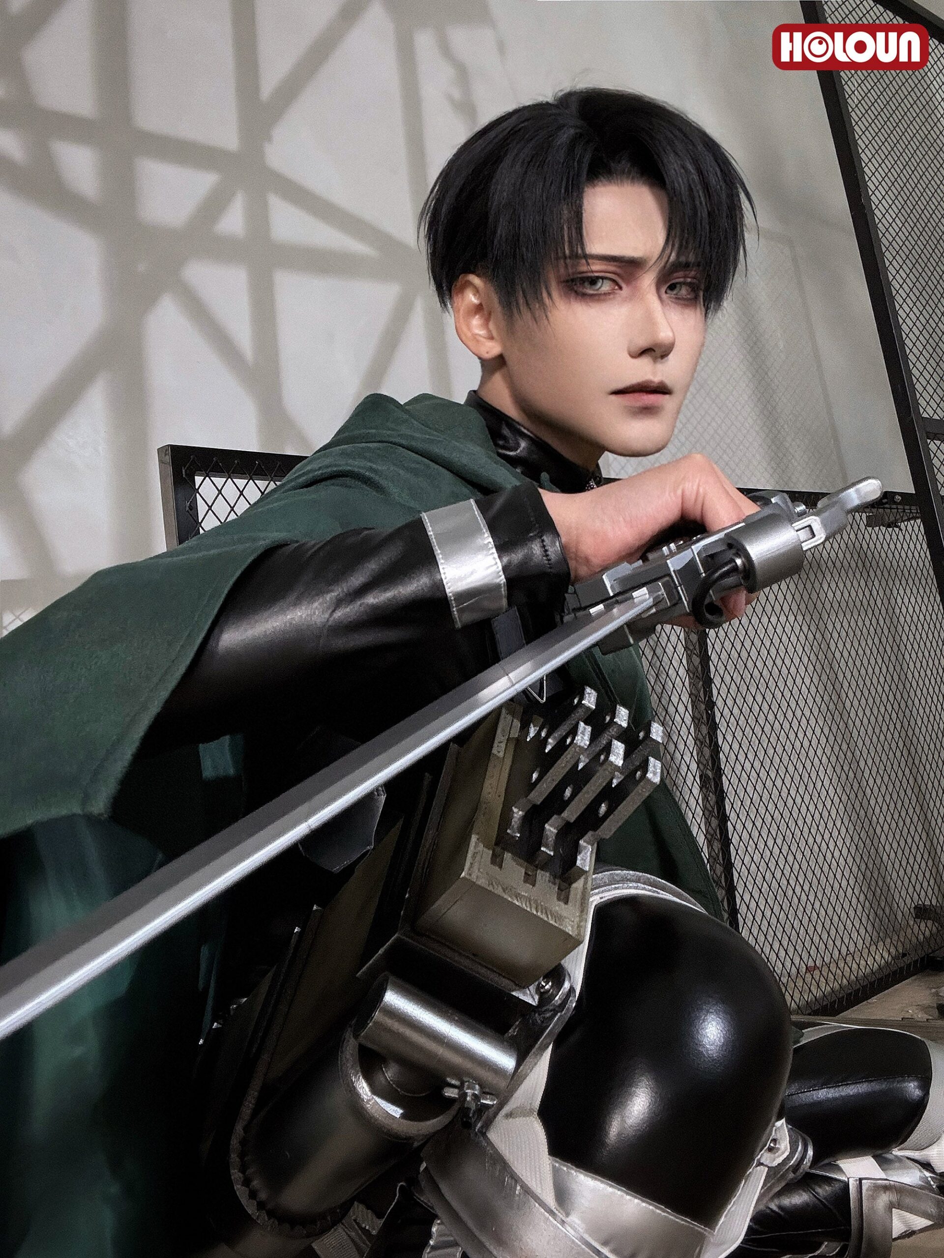 YOO Anime Levi Eren Jaeger Mikasa Ackerman Armin Arlert Hanji Cosplay Costume Unisex Survey Corps Cloak Jacket Embroidery thumbnail 2