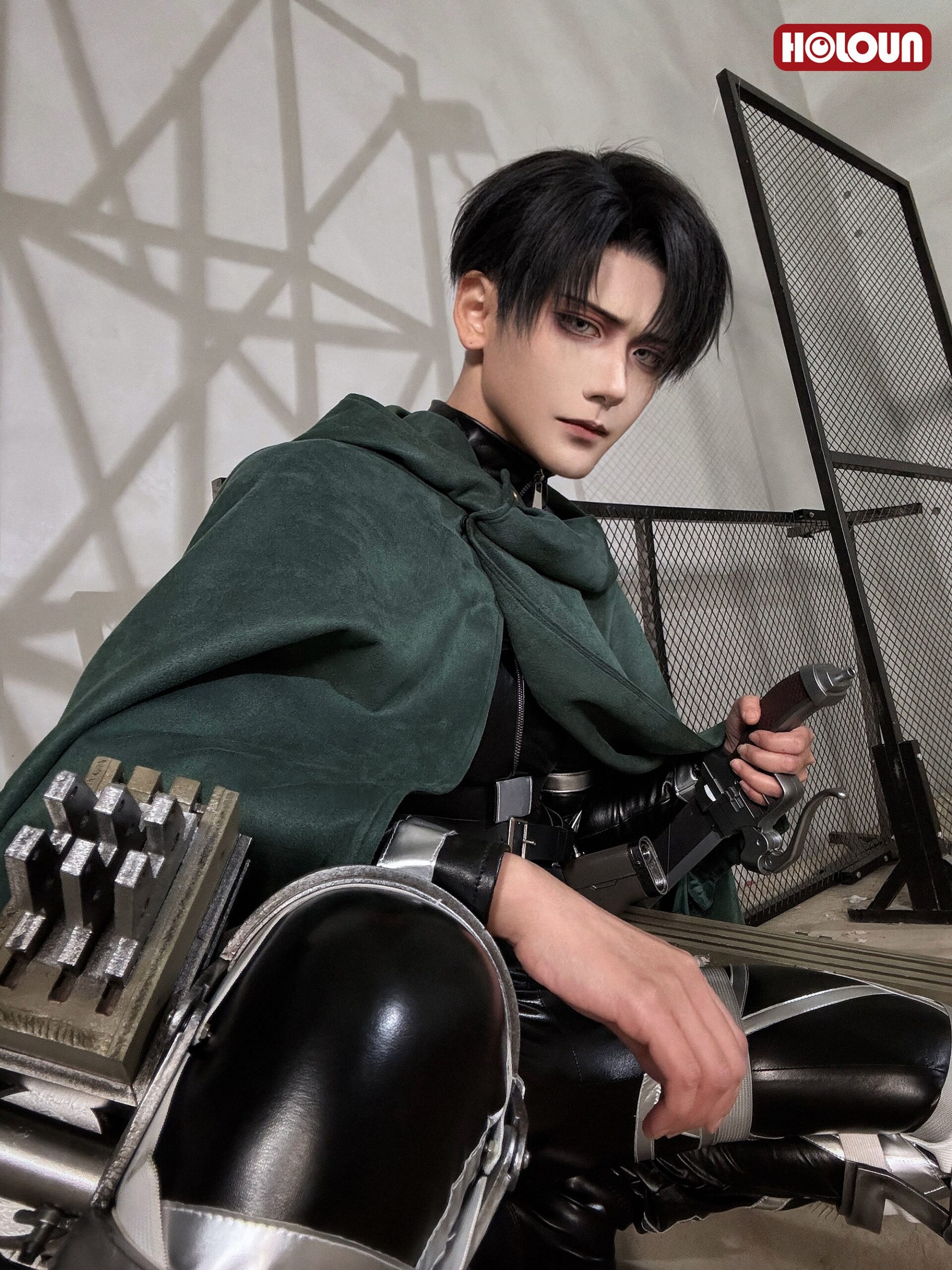 YOO Anime Levi Eren Jaeger Mikasa Ackerman Armin Arlert Hanji Cosplay Costume Unisex Survey Corps Cloak Jacket Embroidery thumbnail 3