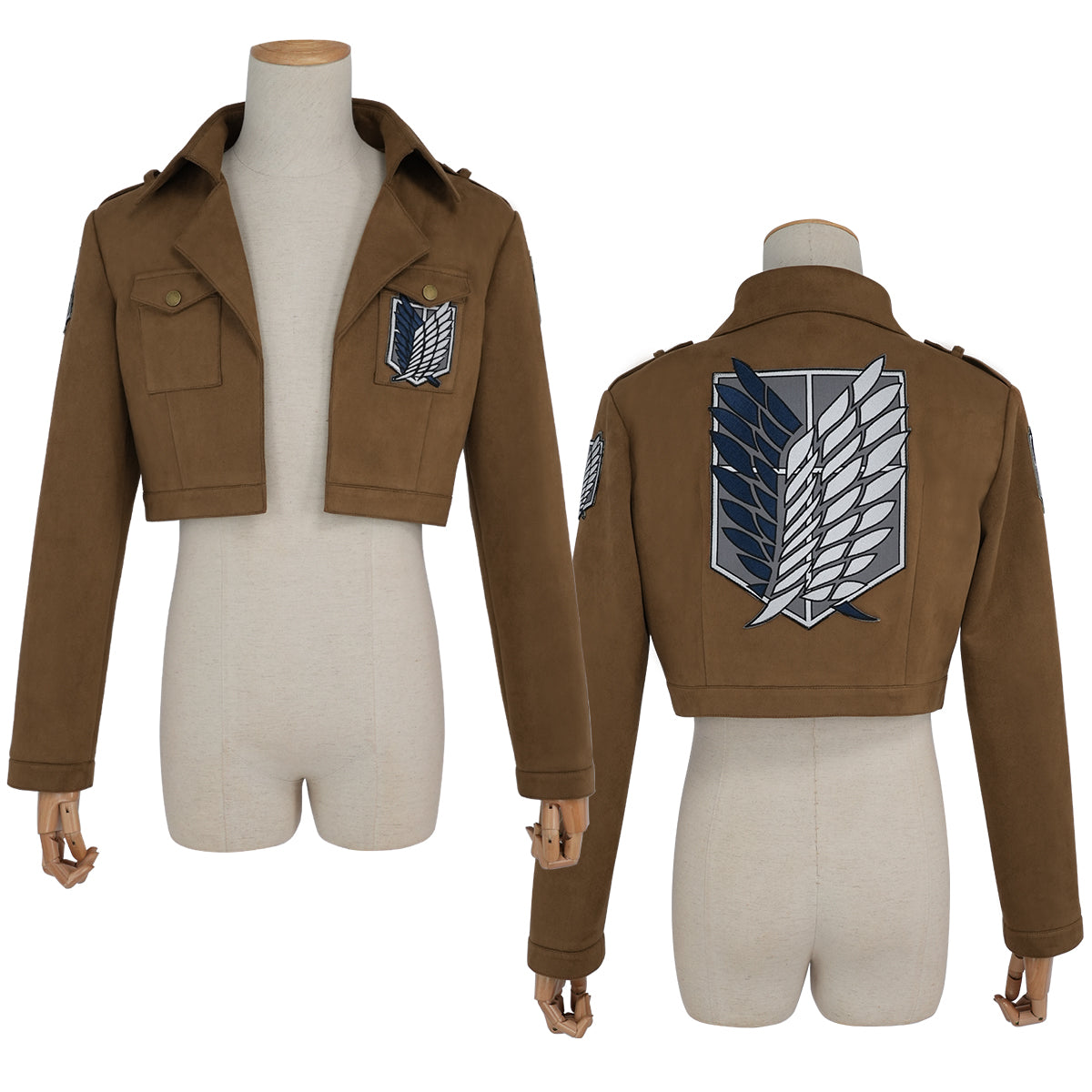YOO Anime Levi Eren Jaeger Mikasa Ackerman Armin Arlert Hanji Cosplay Costume Unisex Survey Corps Cloak Jacket Embroidery thumbnail 9