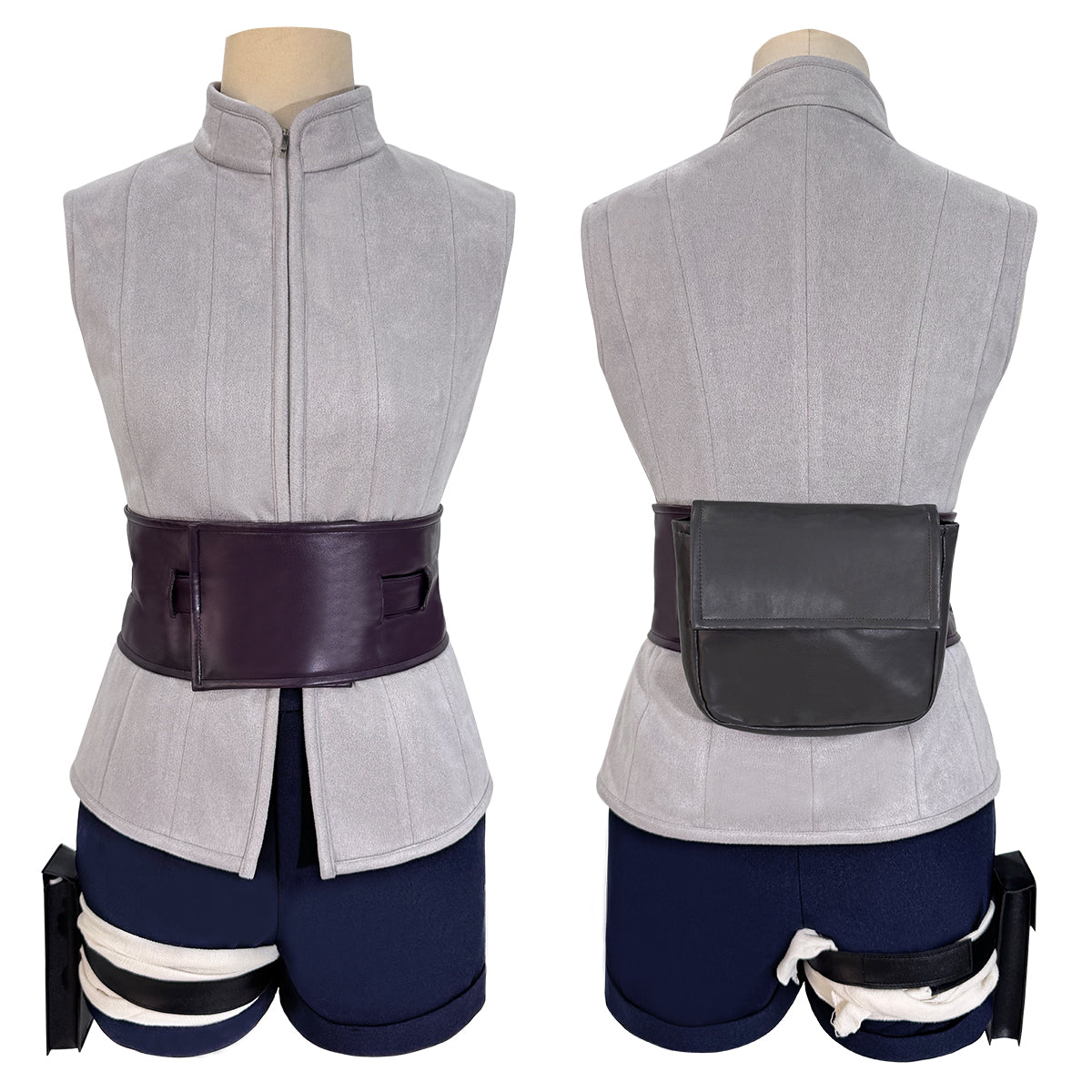 YOO Anime Hyuga Hinata Cosplay Costume Wig Top Shorts Waist Bag Christmas Gift