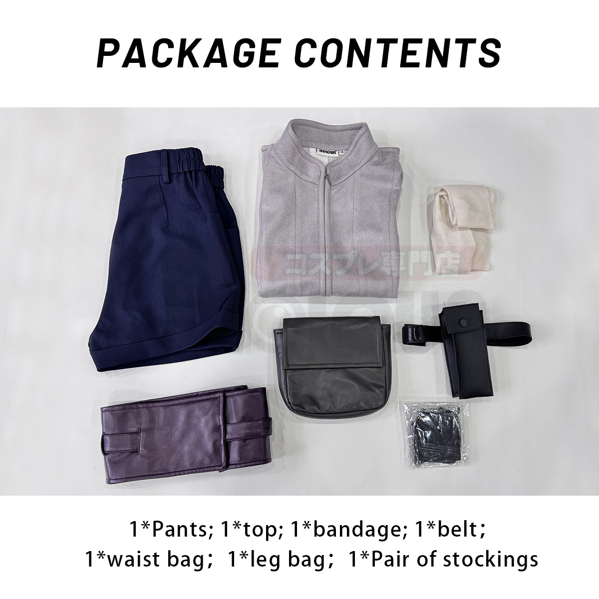 YOO Anime Hyuga Hinata Cosplay Costume Wig Top Shorts Waist Bag Christmas Gift thumbnail 10