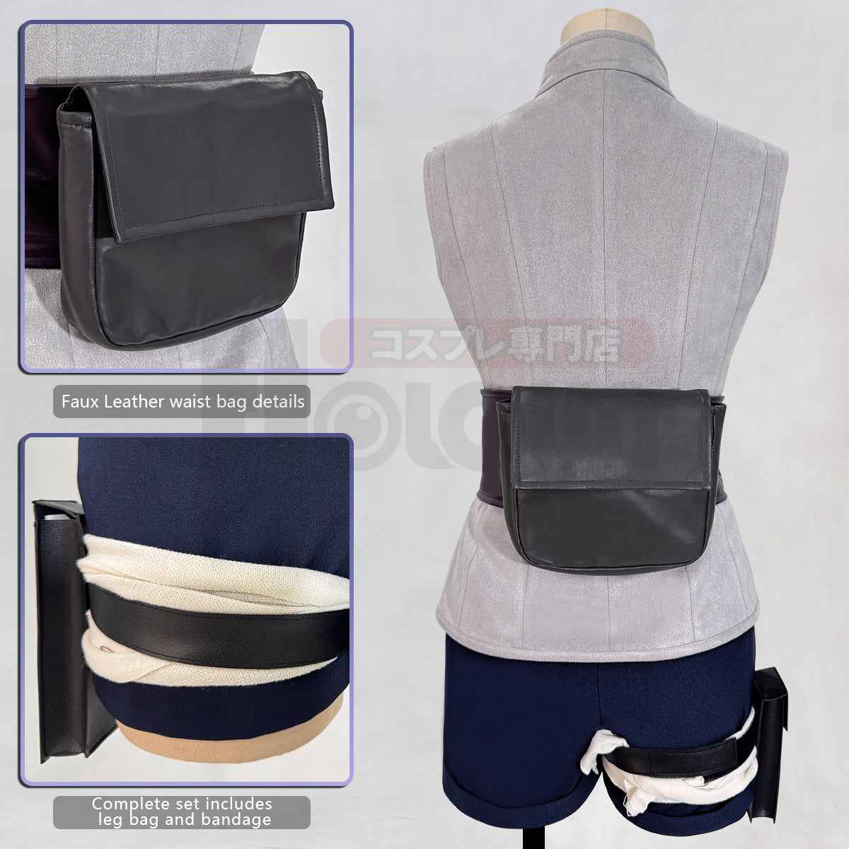 YOO Anime Hyuga Hinata Cosplay Costume Wig Top Shorts Waist Bag Christmas Gift thumbnail 8