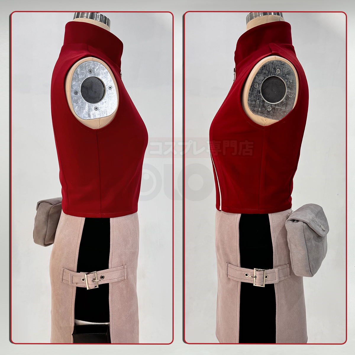 YOO Anime Haruno Sakura Cosplay Costume Top Skirt Shorts Pouch Halloween Thanksgiving Day Christmas Gift thumbnail 11