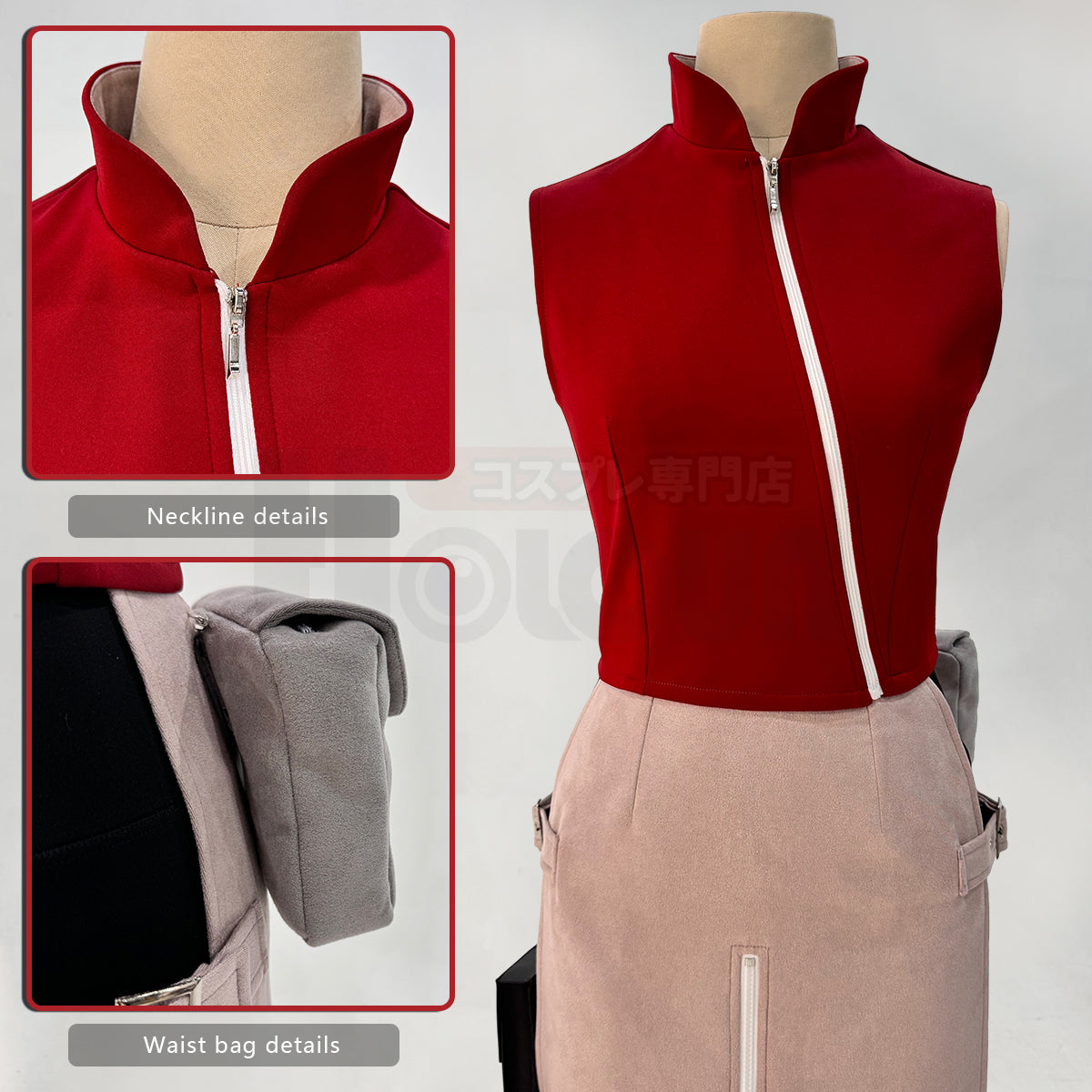 YOO Anime Haruno Sakura Cosplay Costume Top Skirt Shorts Pouch Halloween Thanksgiving Day Christmas Gift thumbnail 7