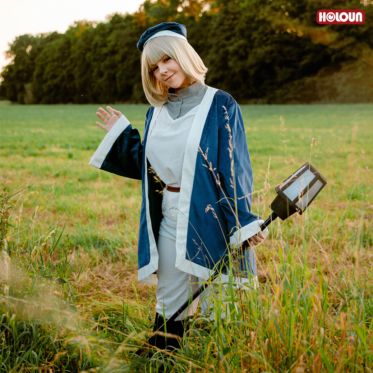 YOO Delicious in Anime Falin Touden Cosplay Costume Wig Cloak Tops Pants Hat Cos Convention Rose Net Halloween Christmas Gift thumbnail 4