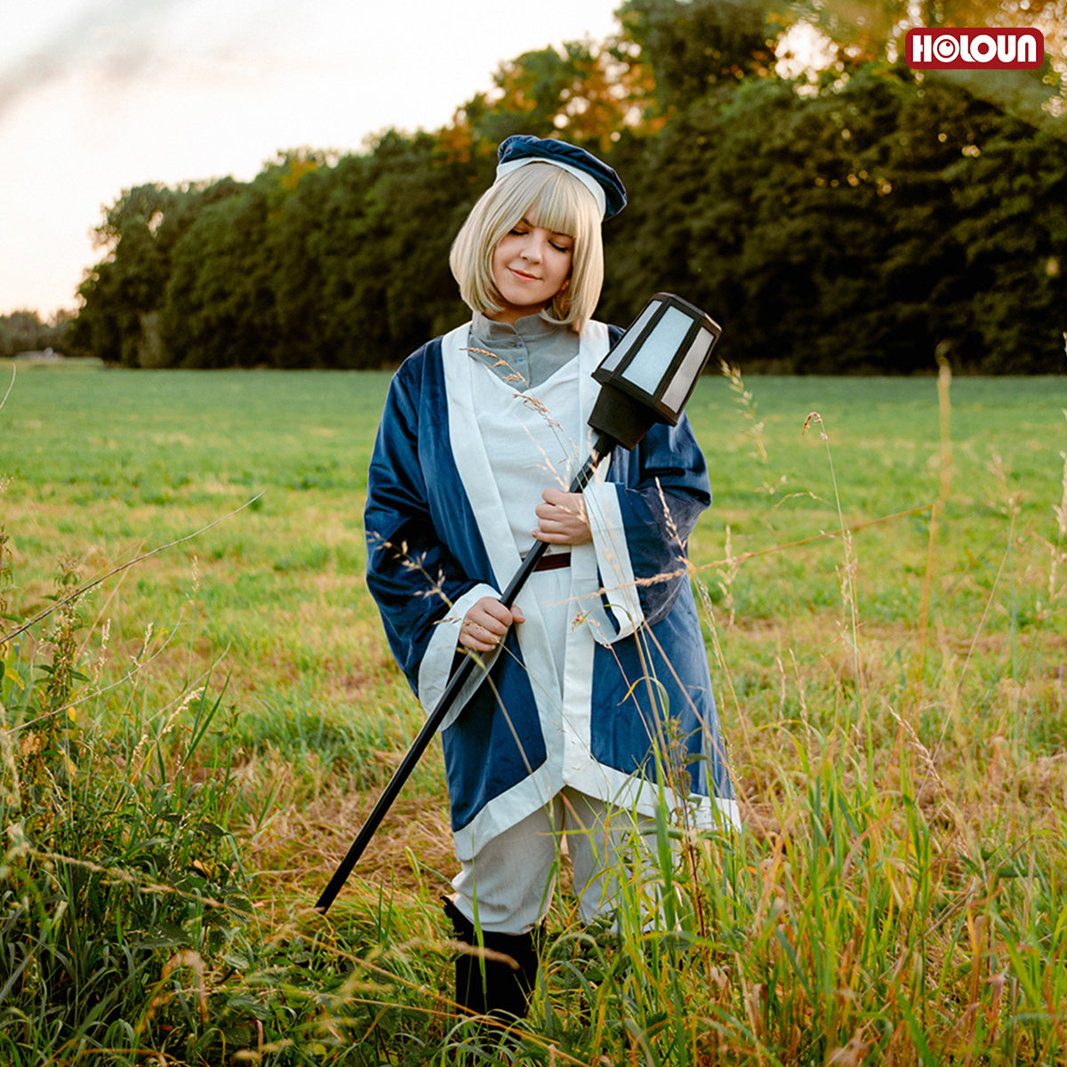 YOO Delicious in Anime Falin Touden Cosplay Costume Wig Cloak Tops Pants Hat Cos Convention Rose Net Halloween Christmas Gift thumbnail 5