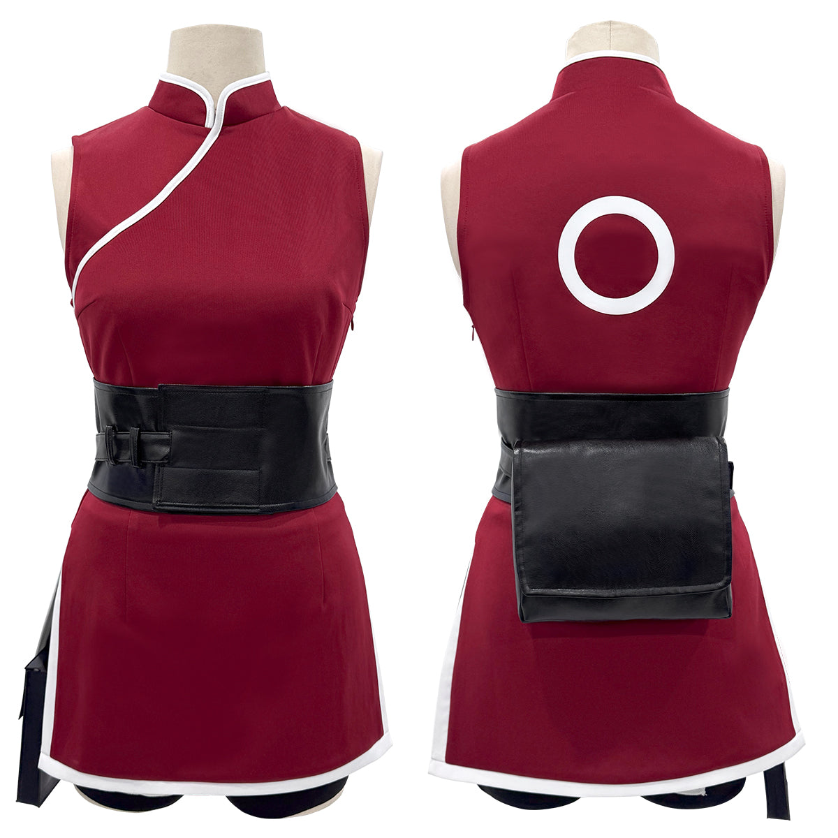 YOO Anime Haruno Sakura Cosplay Costume 19 Years Old Version Top Shorts Pouch