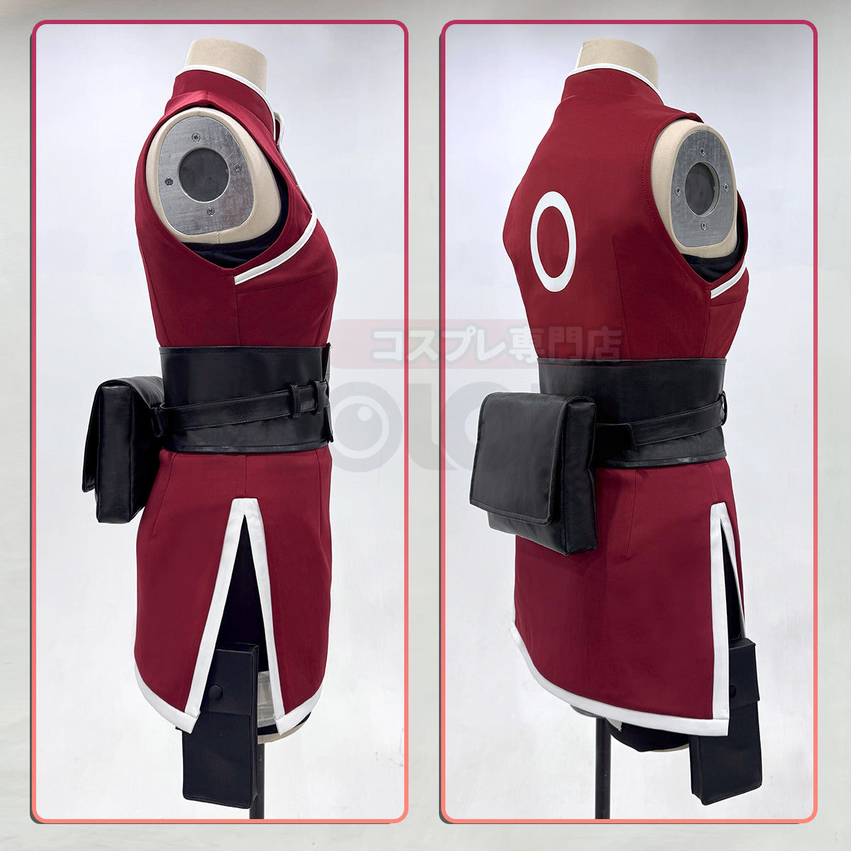 YOO Anime Haruno Sakura Cosplay Costume 19 Years Old Version Top Shorts Pouch thumbnail 11