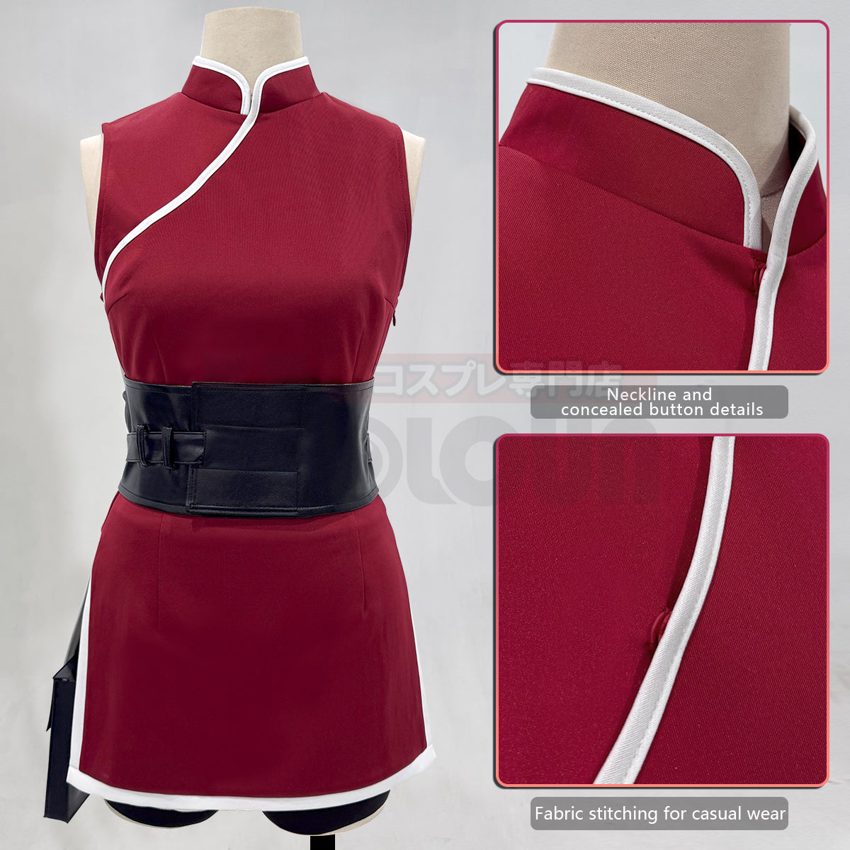 YOO Anime Haruno Sakura Cosplay Costume 19 Years Old Version Top Shorts Pouch thumbnail 7
