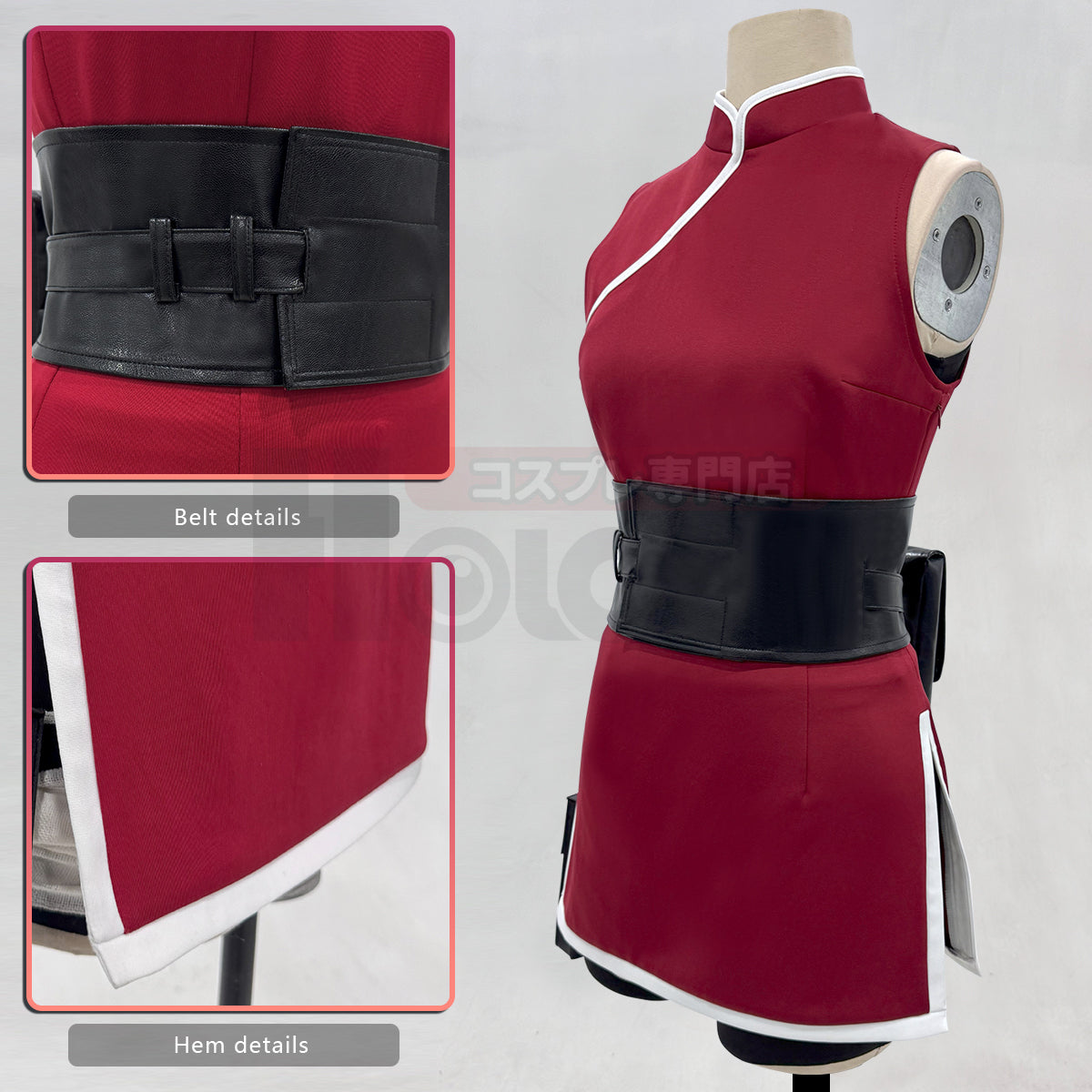 YOO Anime Haruno Sakura Cosplay Costume 19 Years Old Version Top Shorts Pouch thumbnail 8