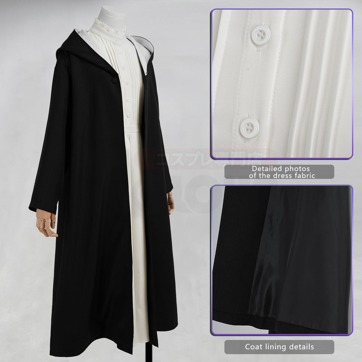 YOO Frieren Beyond Journey’s End Anime Fern Cosplay Costume Wig Cloak Coat Dress Christmas Gift thumbnail 10