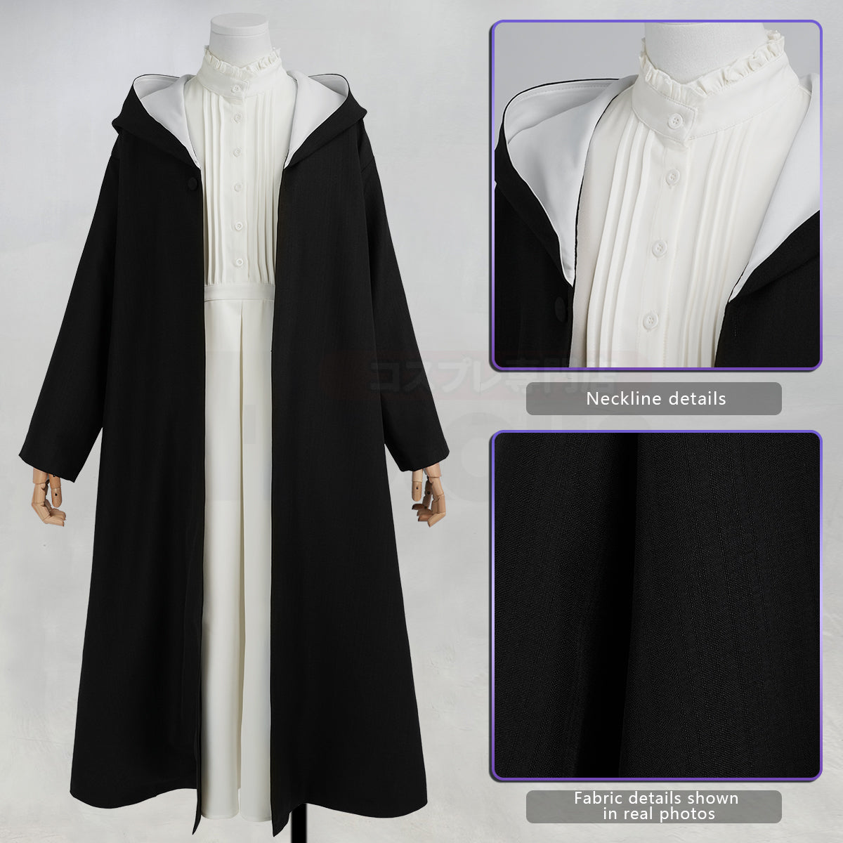 YOO Frieren Beyond Journey’s End Anime Fern Cosplay Costume Wig Cloak Coat Dress Christmas Gift thumbnail 8