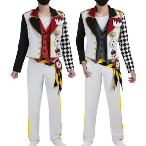 YOO Twisted Game ‌Heartslabyul Cater Ace Trey Deuce Cosplay Costume Jacket Grey Red Vest Shirt Pants Convention Halloween Christmas