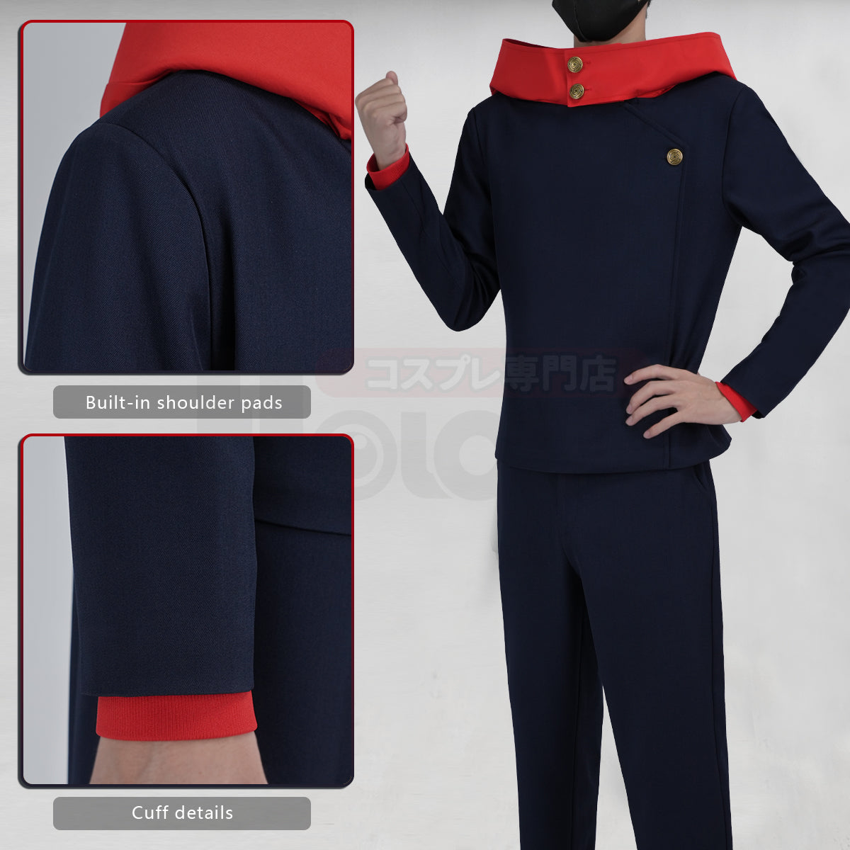 YOO Anime Itadori Yuji  Yuta Okkotsu Cosplay Costume Wig Jacket Pants Upgraded version Halloween Christmas Convention Gift thumbnail 7