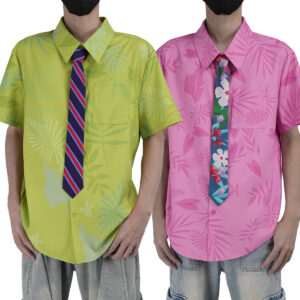 YOO Zoo Movie Nick Wilde Cosplay Costume Pink Green Shirt Tie Halloween Christmas Animation Convention Unisex Adult Daily Wear