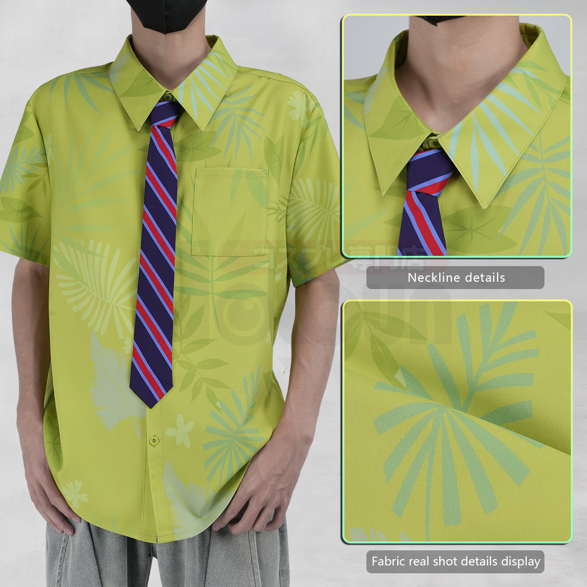 YOO Zoo Movie Nick Wilde Cosplay Costume Pink Green Shirt Tie Halloween Christmas Animation Convention Unisex Adult Daily Wear thumbnail 13