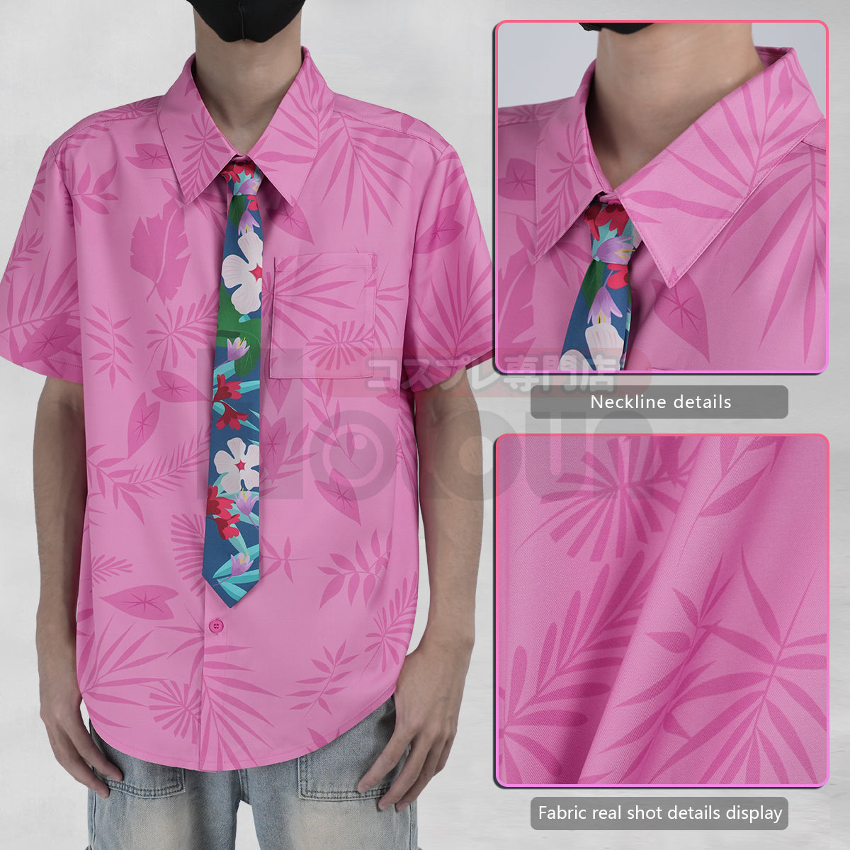 YOO Zoo Movie Nick Wilde Cosplay Costume Pink Green Shirt Tie Halloween Christmas Animation Convention Unisex Adult Daily Wear thumbnail 6