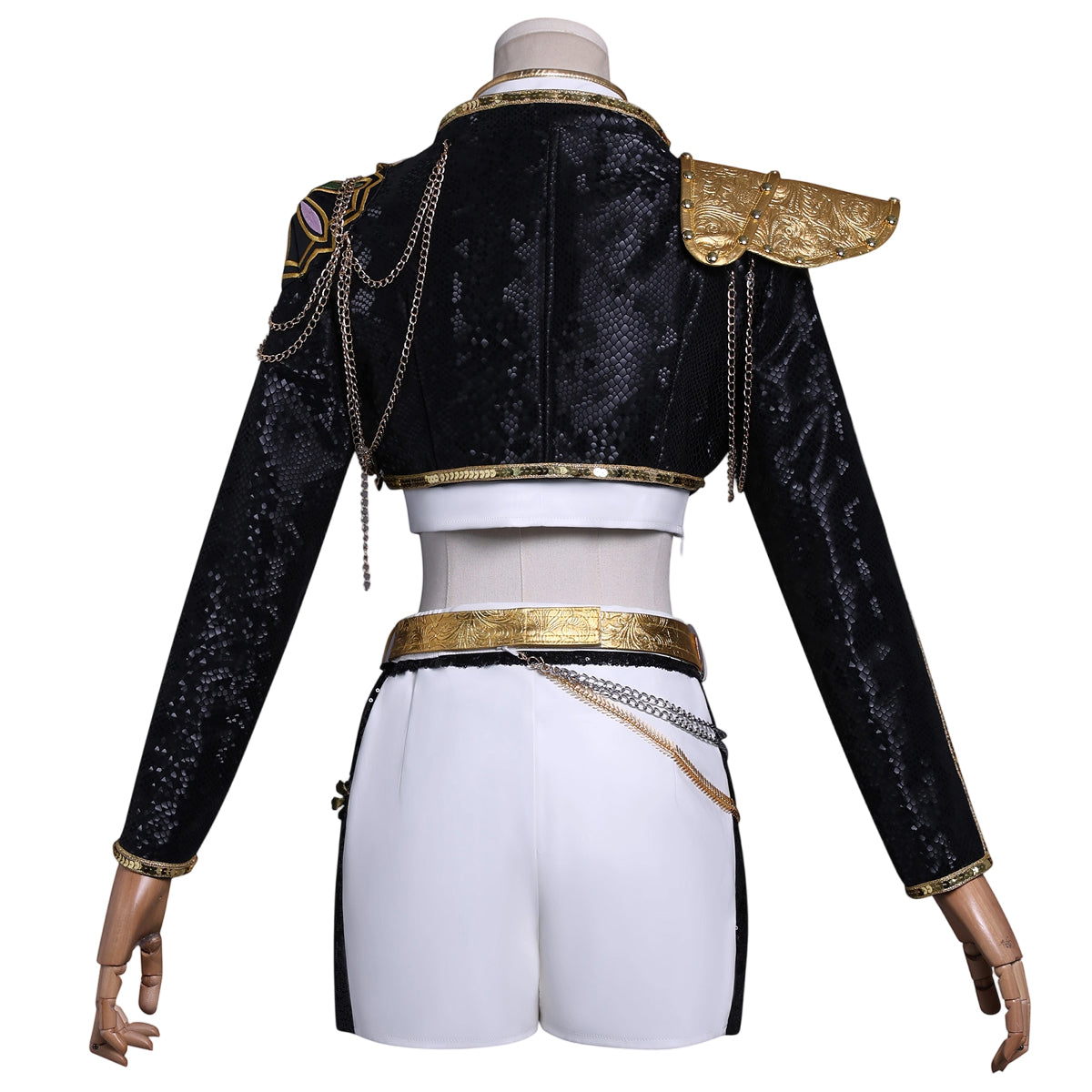 YOO Anime Rumii Cosplay Costume Jacket Skirt Black Stage Performance Uniform Halloween Christmas thumbnail 4