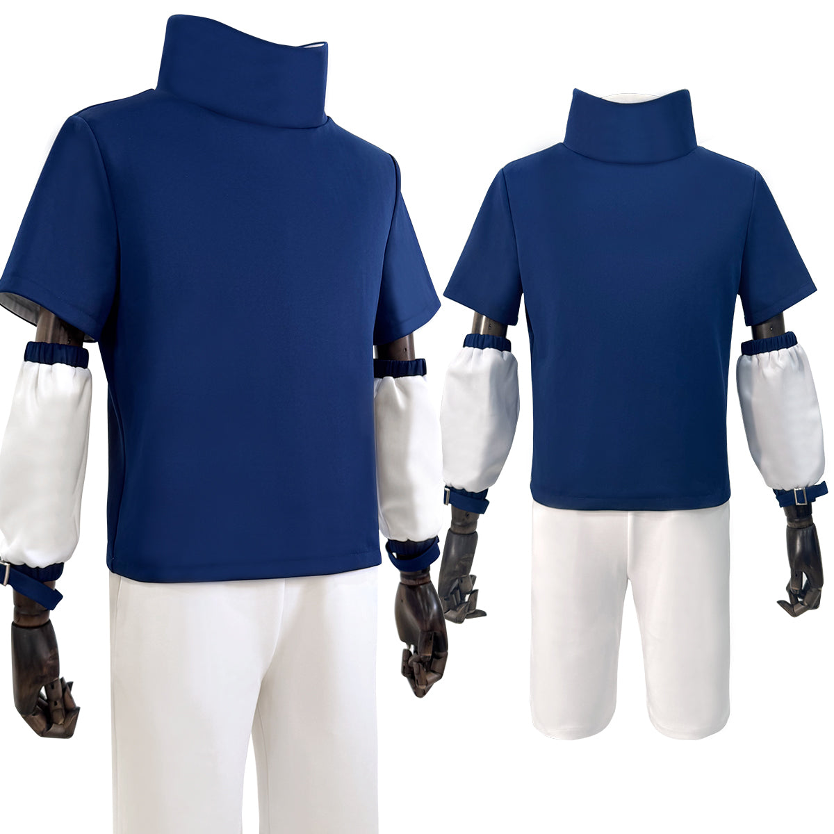YOO Anime Uchiha Sasuke Cosplay Costume Blue Top White Shorts Cos Convention Adult Version Unisex Halloween Christmas Gift thumbnail 2