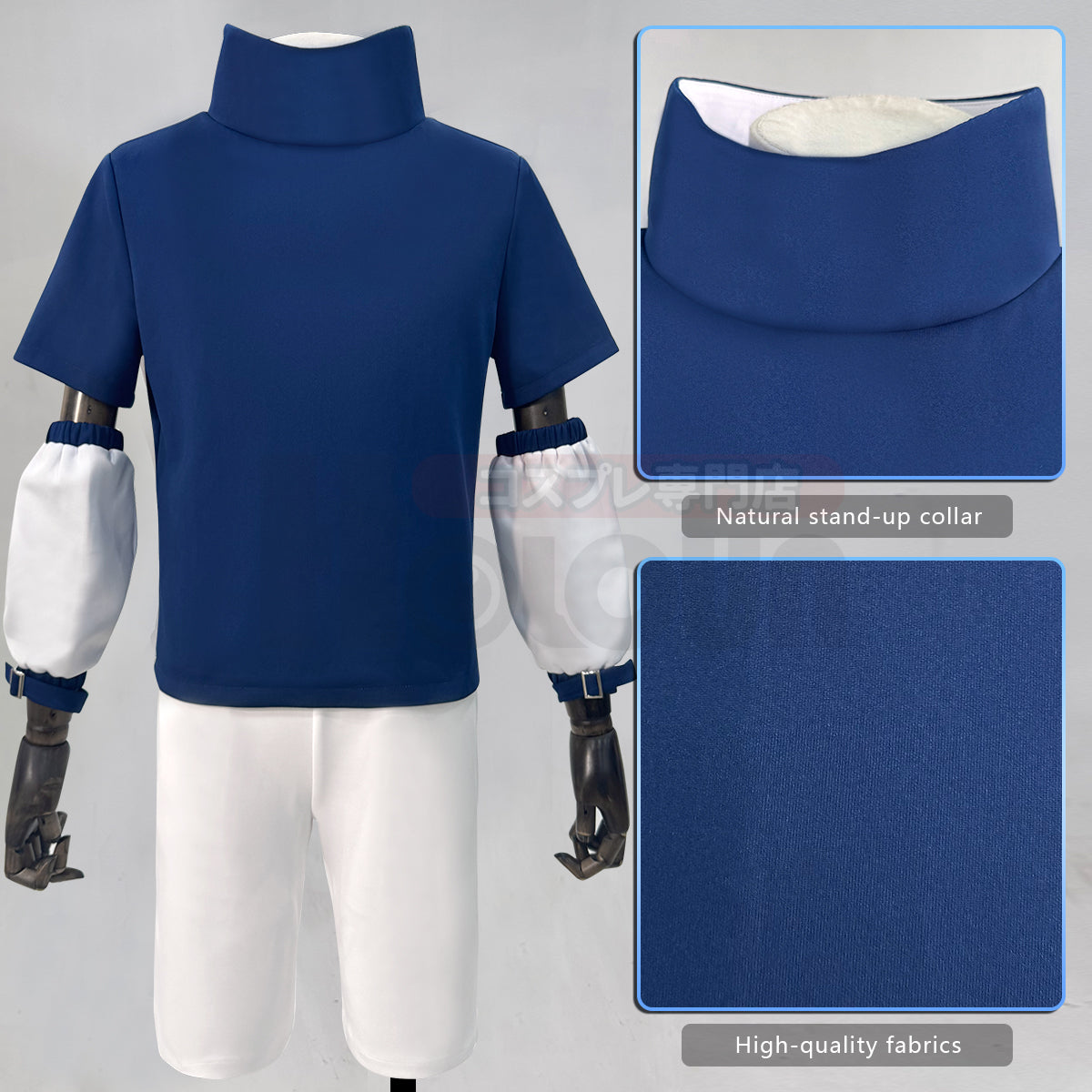 YOO Anime Uchiha Sasuke Cosplay Costume Blue Top White Shorts Cos Convention Adult Version Unisex Halloween Christmas Gift thumbnail 6