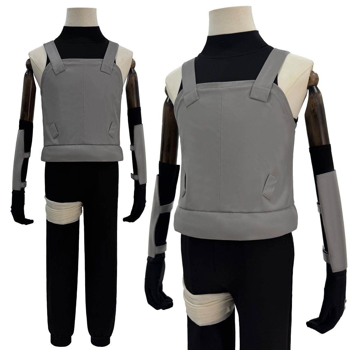 YOO Anime Hatake Kakashi Anbu Cosplay Costume Faux Leather Vest Sleeveless T-shirt Pants Pouch Gloves Bandage Cos Convention thumbnail 2