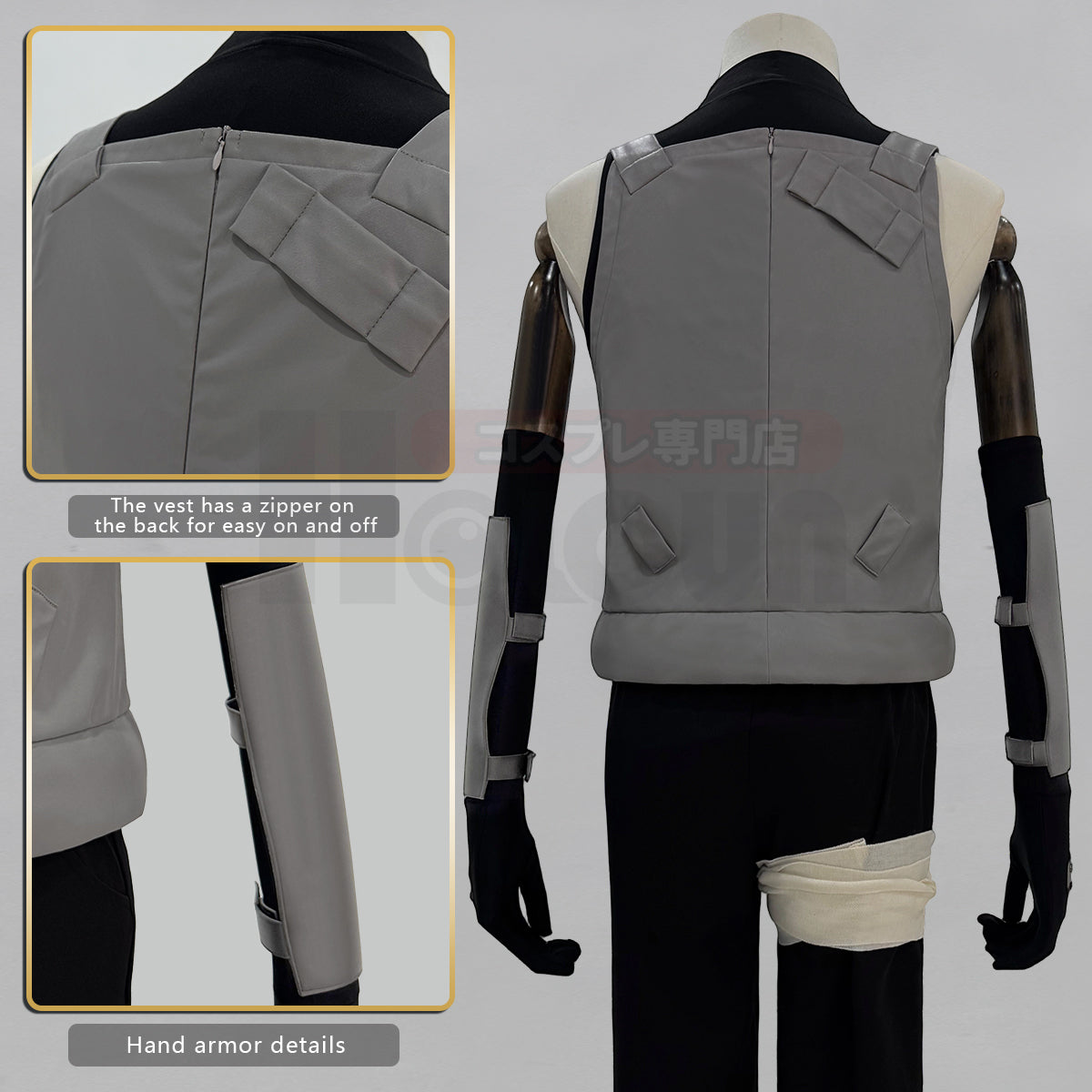 YOO Anime Hatake Kakashi Anbu Cosplay Costume Faux Leather Vest Sleeveless T-shirt Pants Pouch Gloves Bandage Cos Convention thumbnail 7