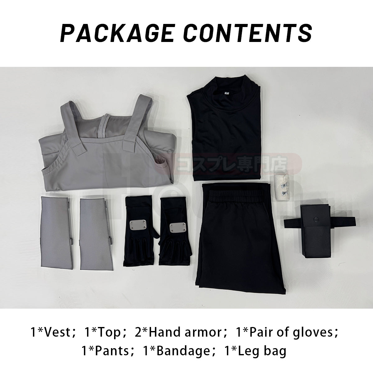YOO Anime Hatake Kakashi Anbu Cosplay Costume Faux Leather Vest Sleeveless T-shirt Pants Pouch Gloves Bandage Cos Convention thumbnail 8