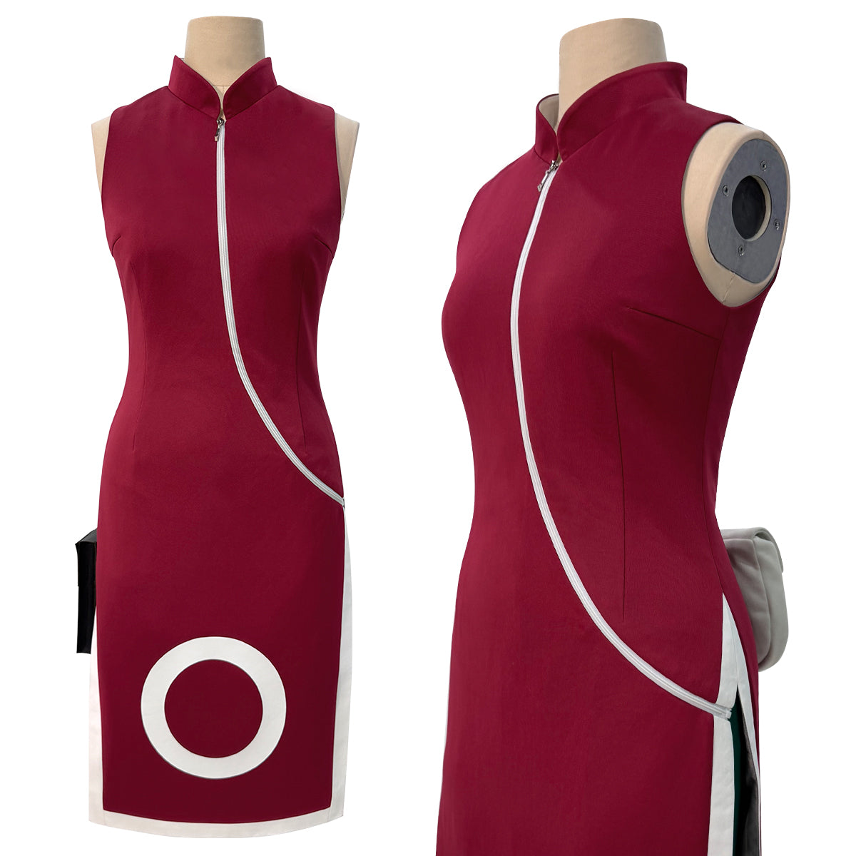 YOO Anime Haruno Sakura Cosplay Costume Sleeveless Cheongsam Shorts Pouch Waist Bag Halloween Christmas Gift Cos Convention thumbnail 2