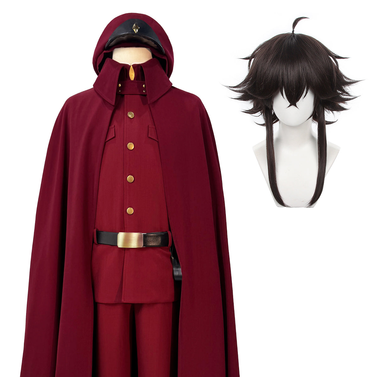 YOO Bungo Anime Suehiro Tetchou Okura Teruko Jouno Saigiku Cosplay Costume Wig Oversize Lining Cloak Jacket Pants Halloween thumbnail 4