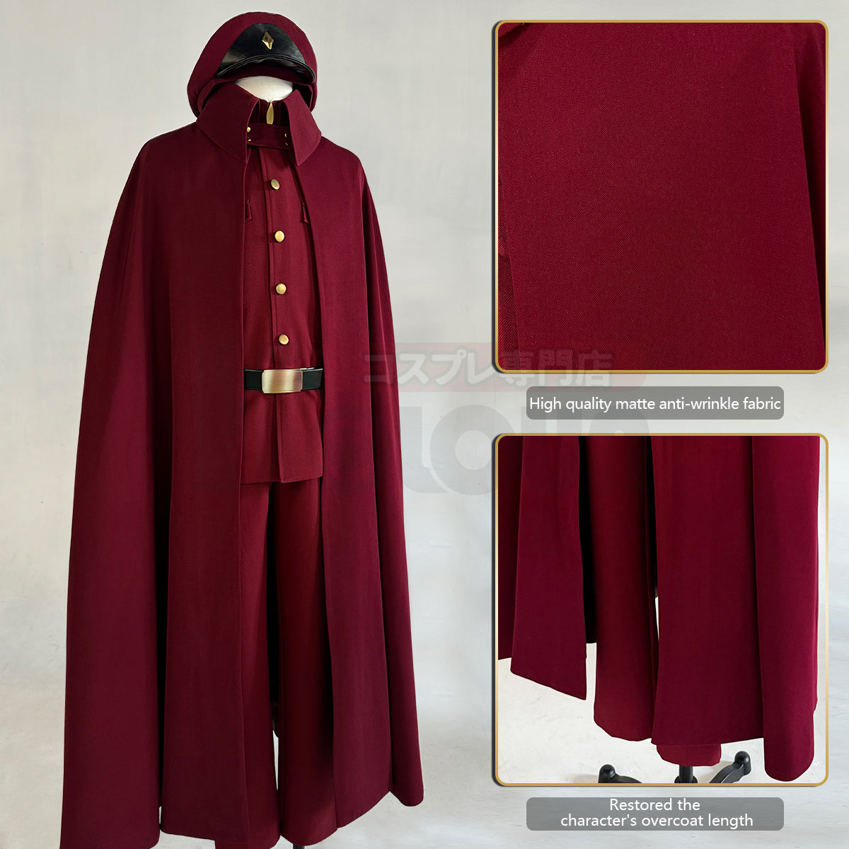 YOO Bungo Anime Suehiro Tetchou Okura Teruko Jouno Saigiku Cosplay Costume Wig Oversize Lining Cloak Jacket Pants Halloween thumbnail 9