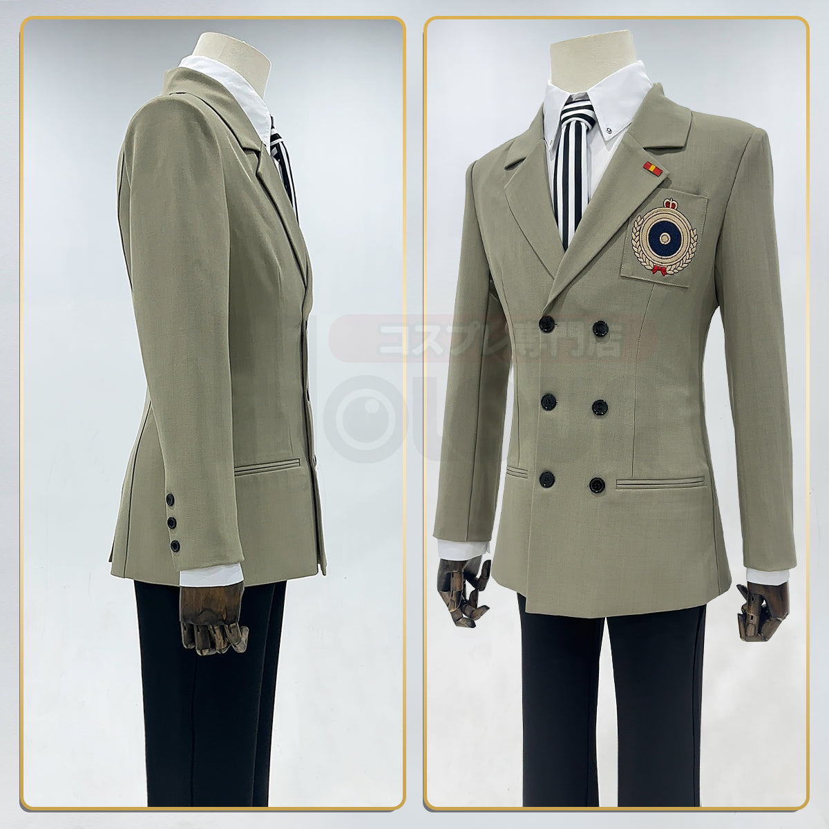 YOO P5 Game Akechi Goro Cosplay Costume Wig Detective Uniform Embroidery Suit Shirt Pants Tie Gloves Daily Wear Cos Halloween thumbnail 10
