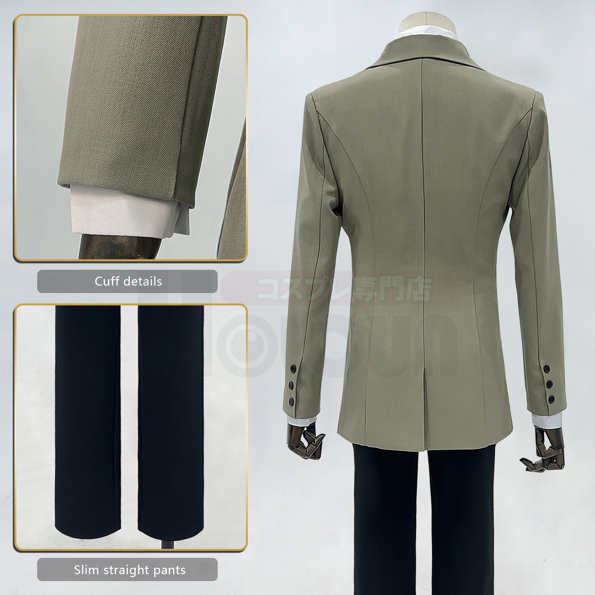 YOO P5 Game Akechi Goro Cosplay Costume Wig Detective Uniform Embroidery Suit Shirt Pants Tie Gloves Daily Wear Cos Halloween thumbnail 9