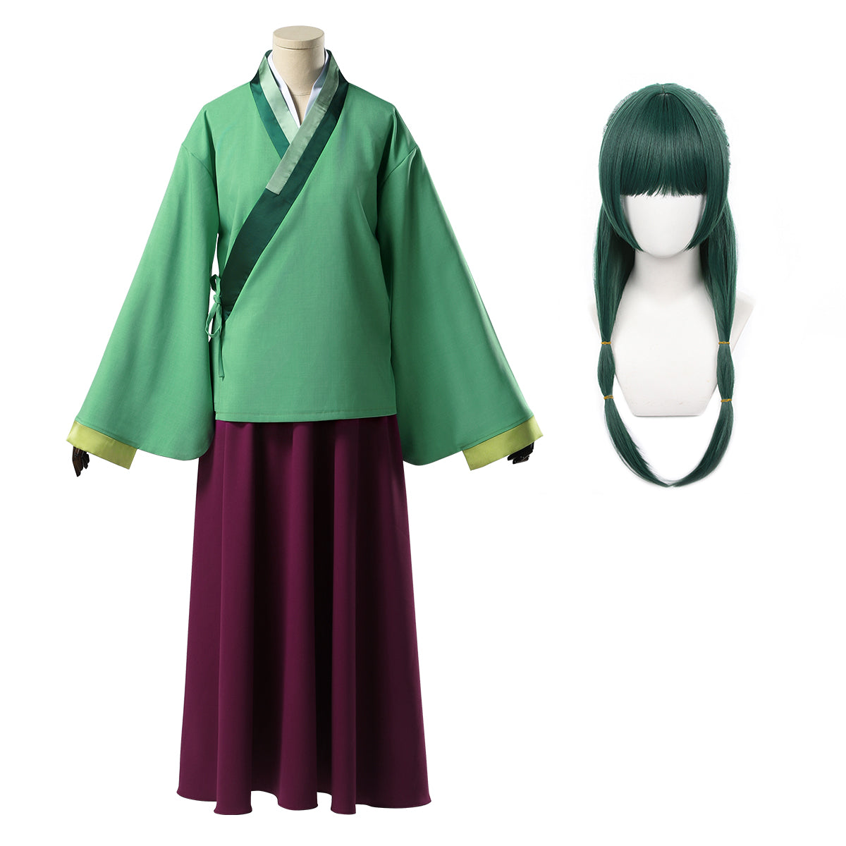 YOO The Apothecary Anime Maomao Cosplay Costume Wig Elastic Skirt Green Top Rose Net Synthetic Fiber Cos Convention Gift thumbnail 4