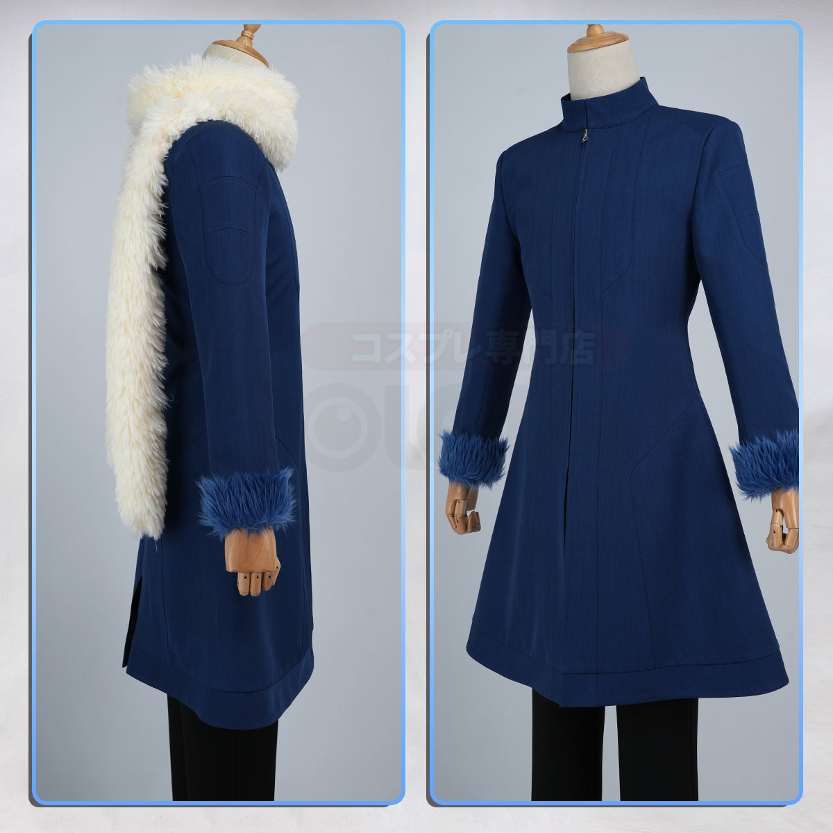 YOO That Time I Got Reincarnated as a Slime Anime Rimuru Tempest Cosplay Costume Blue Winter Coat Scarf Convention Halloween thumbnail 8