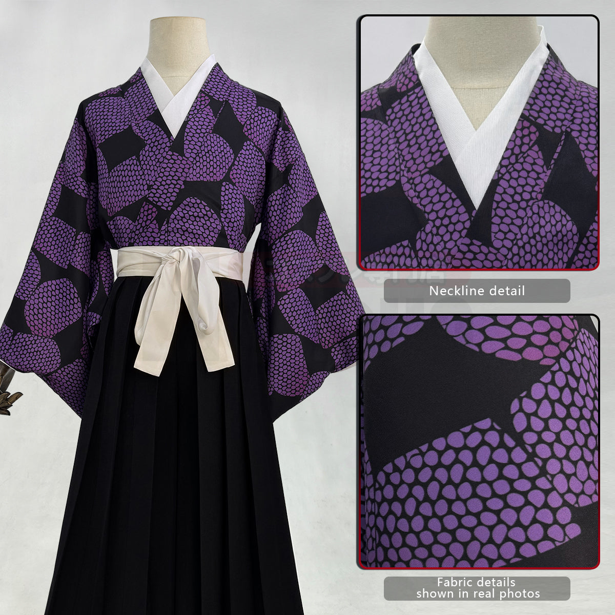 YOO Anime Kokushibo Cosplay Costume Haori Pants Convention Halloween Christmas Gift thumbnail 5