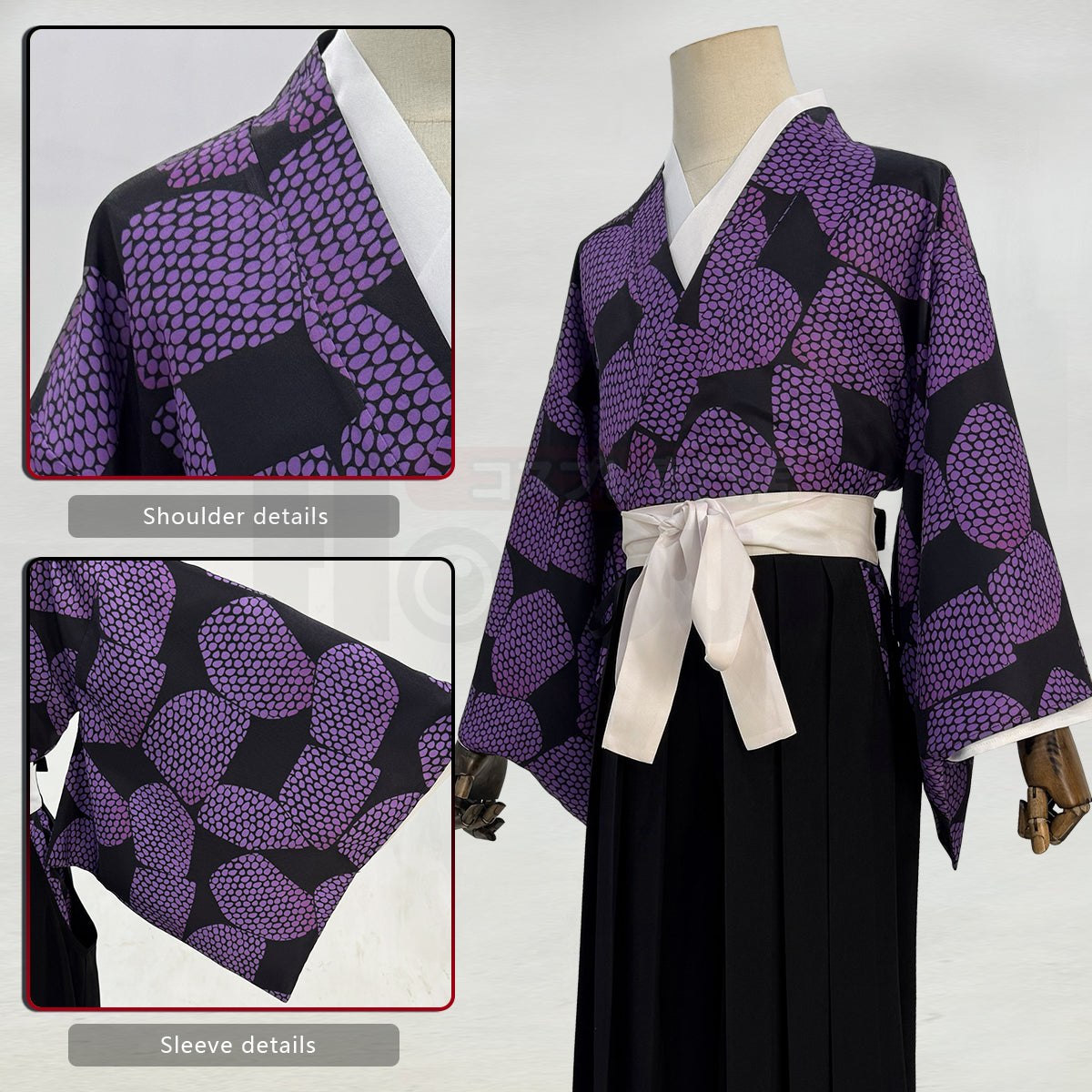 YOO Anime Kokushibo Cosplay Costume Haori Pants Convention Halloween Christmas Gift thumbnail 6