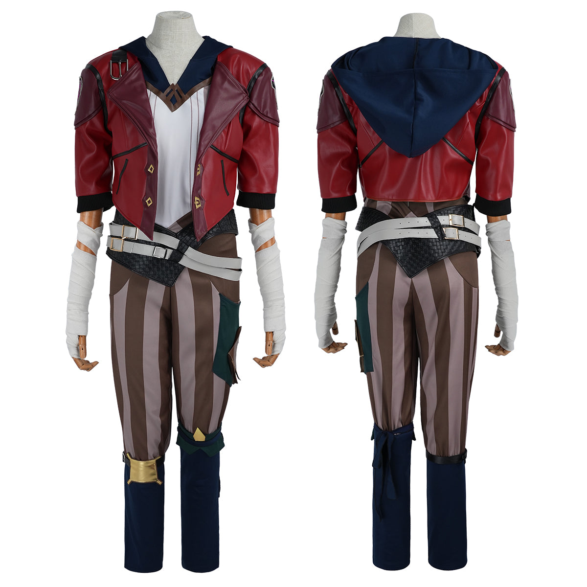Pre-sale YOO LOL Game Vi The Piltover Enforce Cosplay Costume Wig Faux Leather Jacket  Halloween Christmas Convention Pants Vest