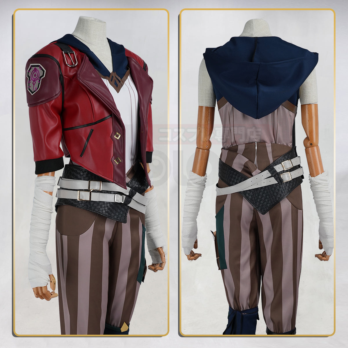 Pre-sale YOO LOL Game Vi The Piltover Enforce Cosplay Costume Wig Faux Leather Jacket  Halloween Christmas Convention Pants Vest thumbnail 10
