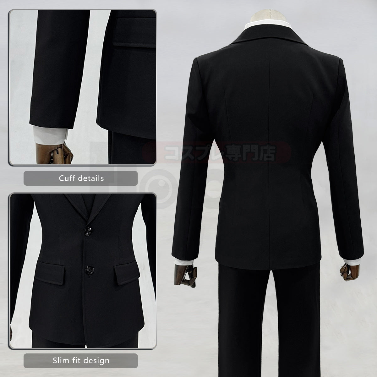 YOO Chainsaw Anime Denji Hayakawa Aki Cosplay Costume Wig Halloween Christmas Convention Black Suit Shirt Pant Tie Daily thumbnail 11