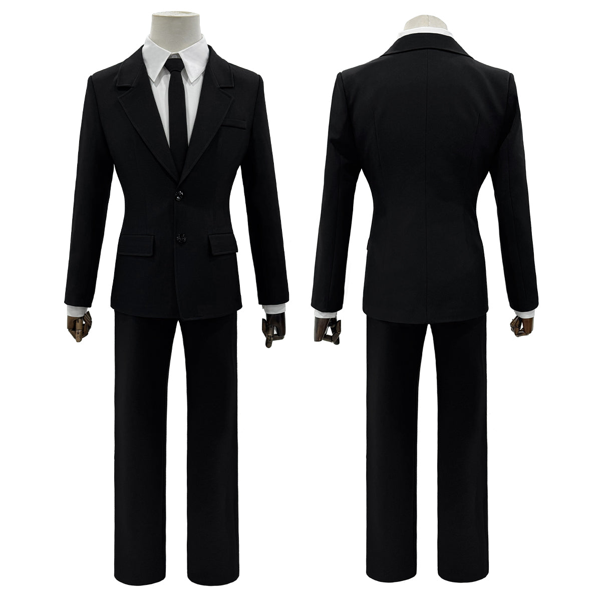 YOO Chainsaw Anime Denji Hayakawa Aki Cosplay Costume Wig Halloween Christmas Convention Black Suit Shirt Pant Tie Daily thumbnail 2