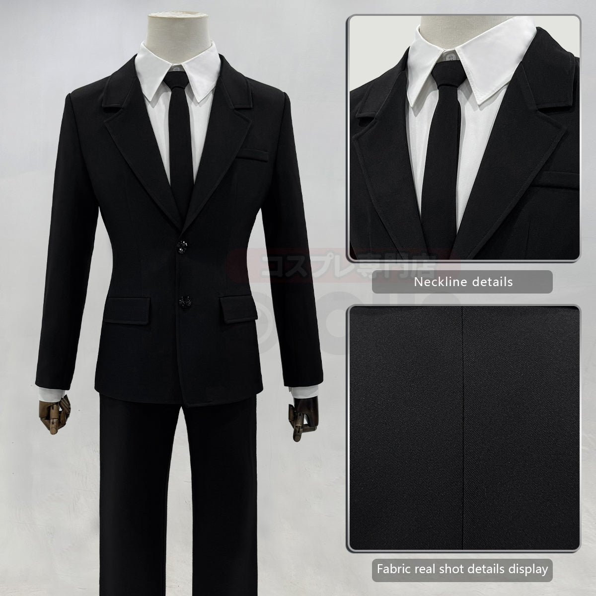 YOO Chainsaw Anime Denji Hayakawa Aki Cosplay Costume Wig Halloween Christmas Convention Black Suit Shirt Pant Tie Daily thumbnail 7
