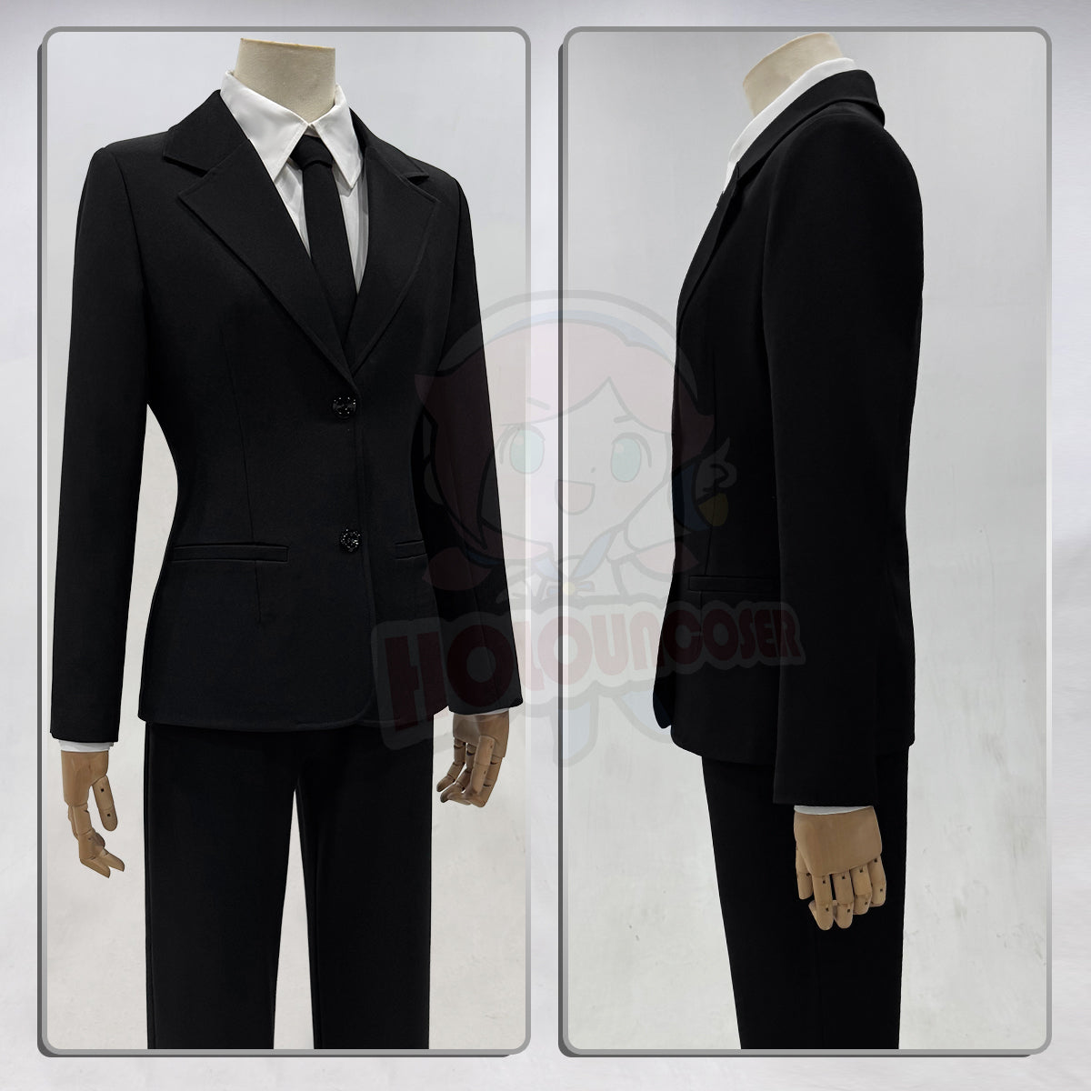 YOO Chainsaw Anime Denj Aki Cosplay Costume Wig Halloween Christmas Convention Black Suit Shirt Pant Tie Daily thumbnail 10