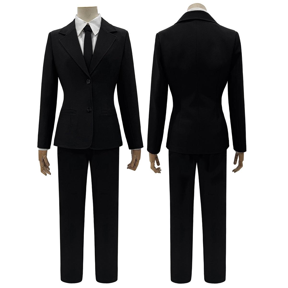 YOO Chainsaw Anime Denj Aki Cosplay Costume Wig Halloween Christmas Convention Black Suit Shirt Pant Tie Daily thumbnail 2